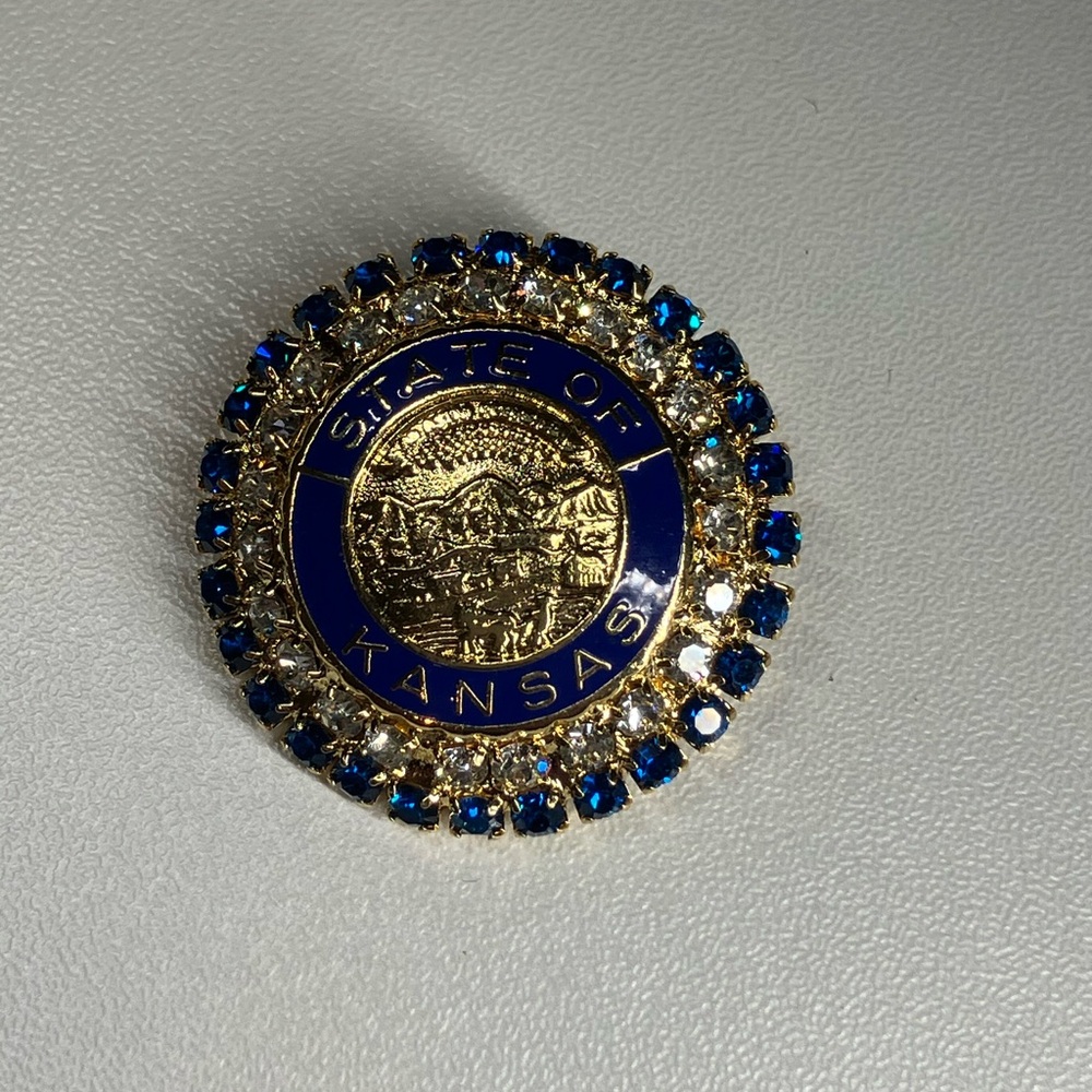 Vintage State of Kansas Brooch